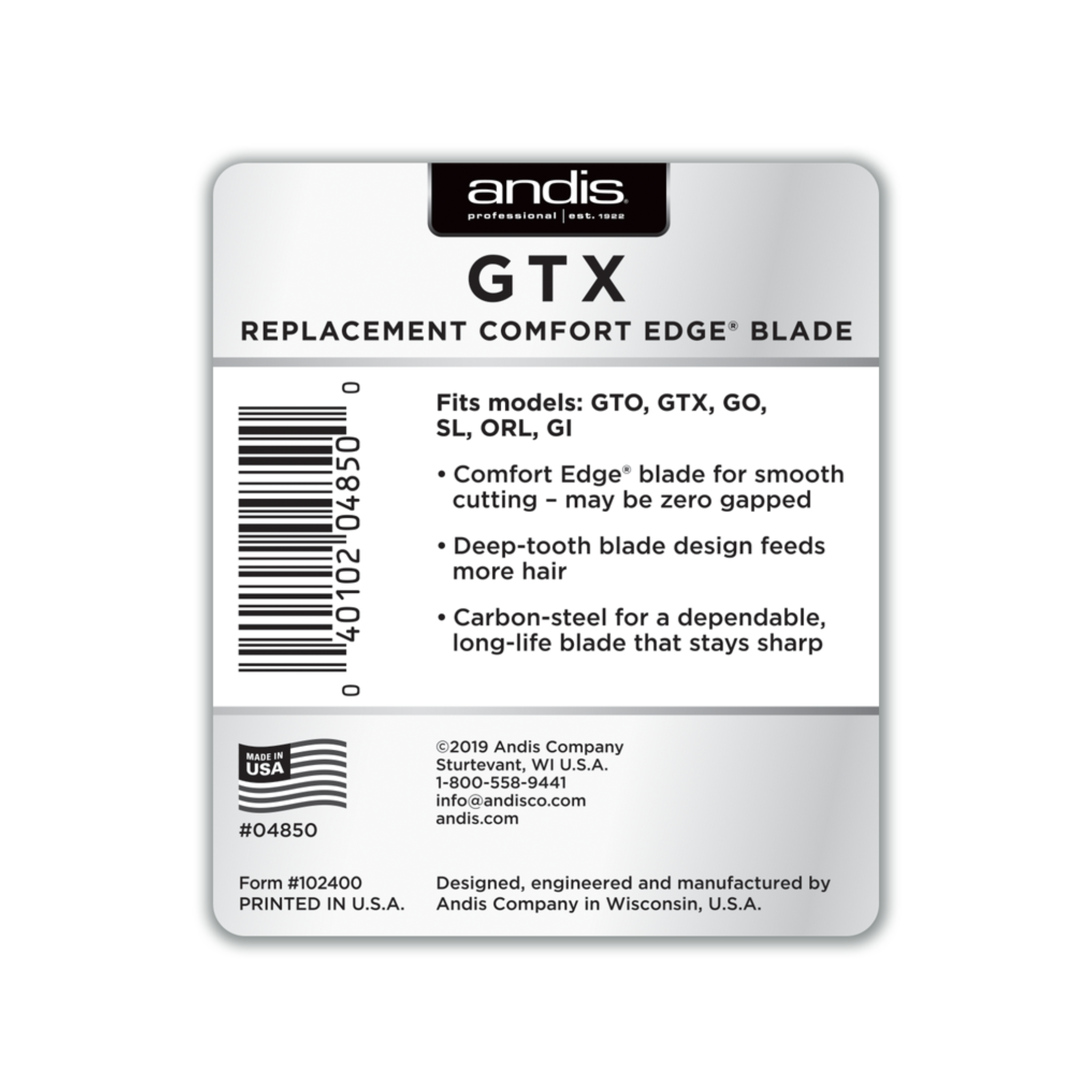 GTX Deep Tooth T Outliner - Replacement Blade (Carbon Steel)