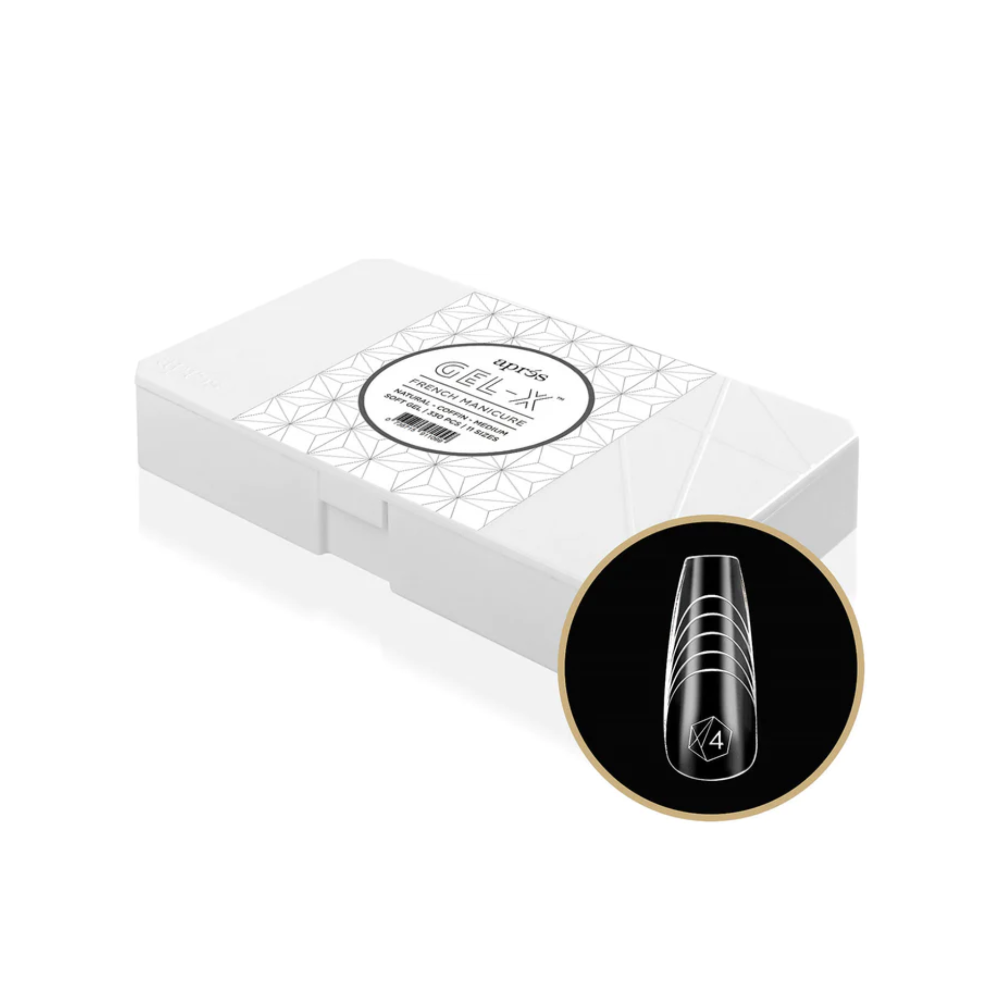 French Gel X Box Of Tips: Natural Coffin - Medium (330 pcs)