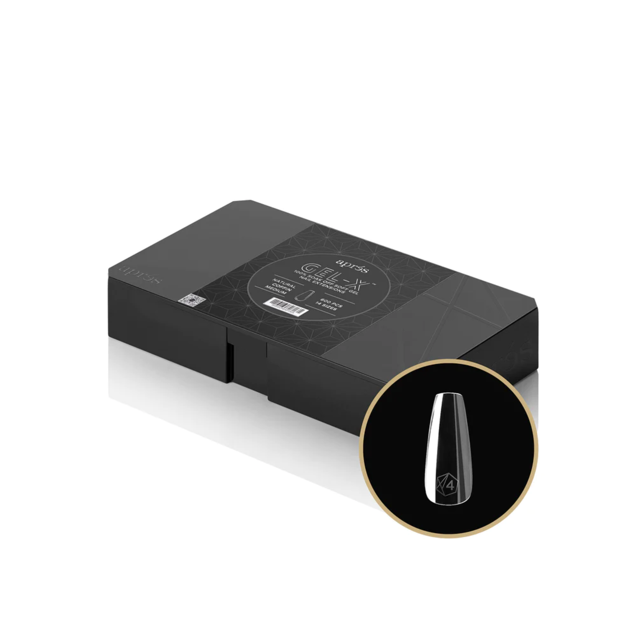 Gel X 2.0 Box of Tips: Natural Coffin - Medium (14 Sizes)