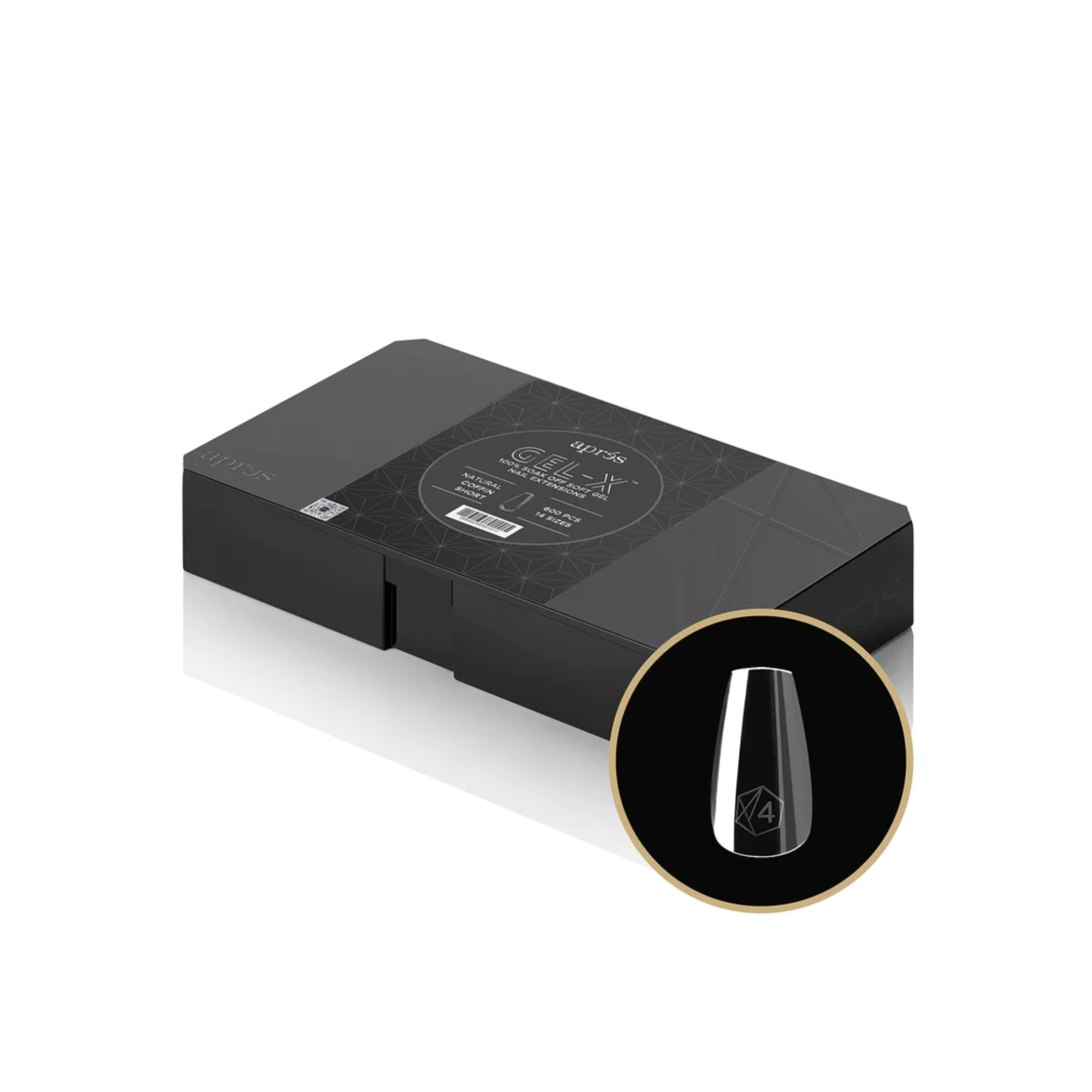 Gel X 2.0 Box of Tips: Natural Coffin - Short (14 Sizes)