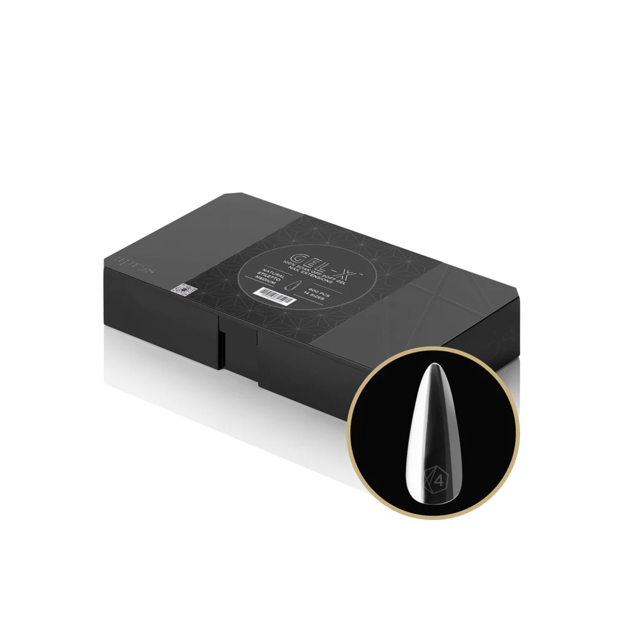 Gel X 2.0 Box of Tips: Natural Stiletto - Medium (14 Sizes)