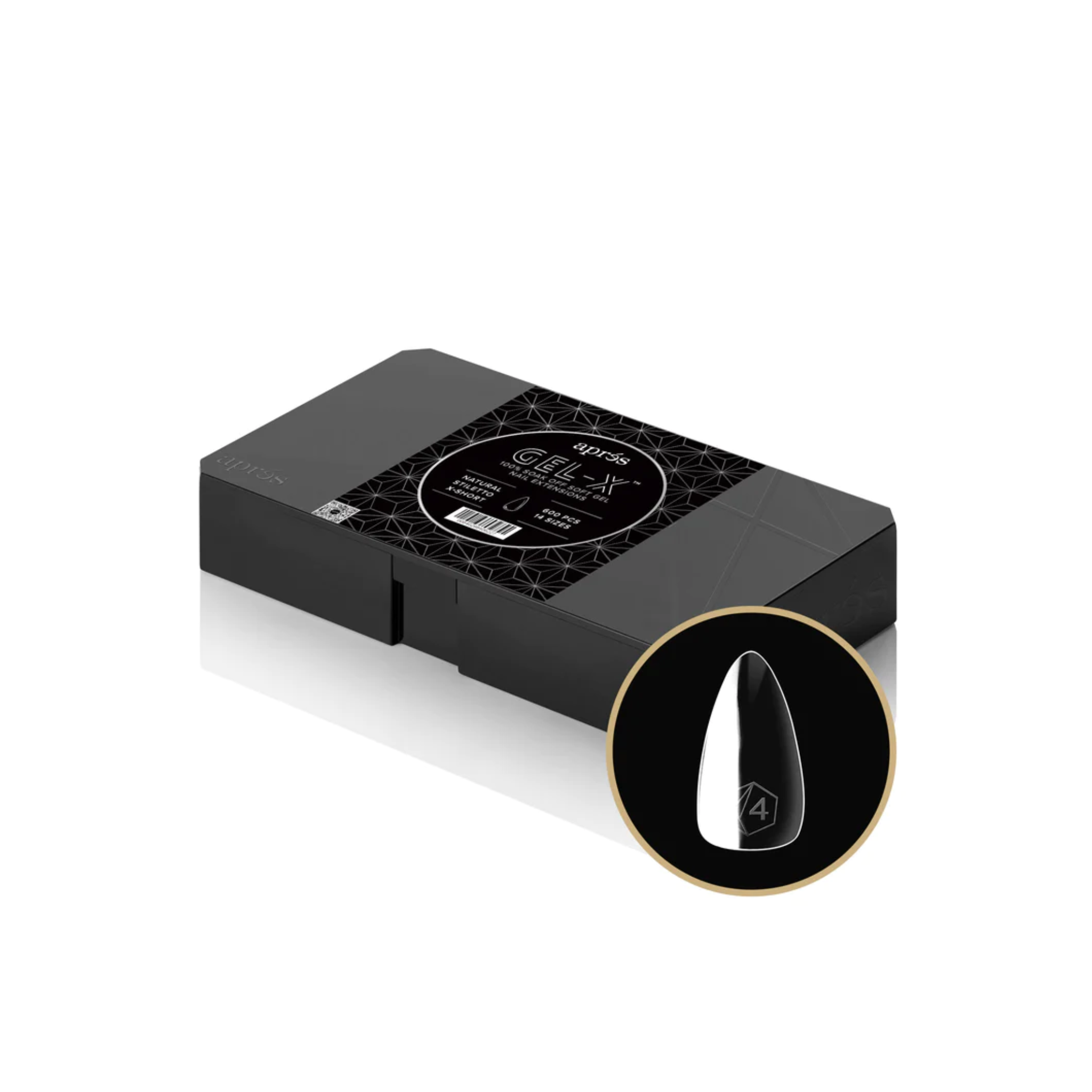 Gel X 2.0 Box of Tips: Natural Stiletto - Extra Short (14 Sizes)