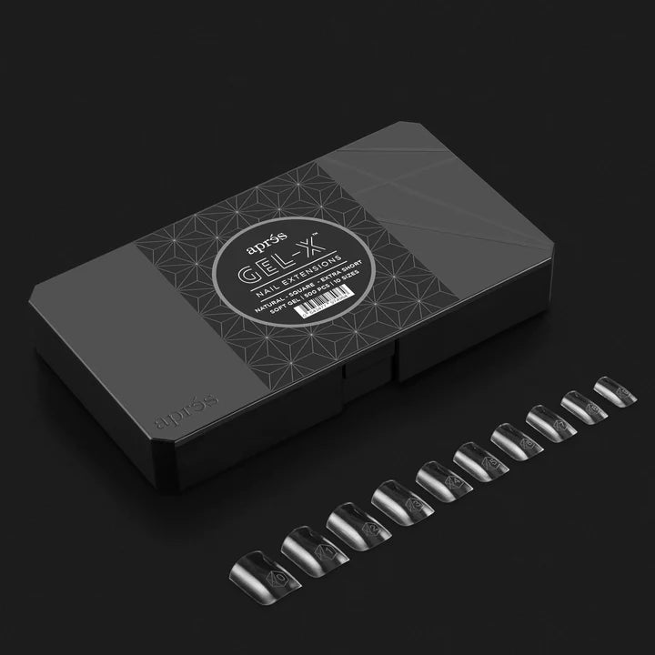 Gel X Box of Tips: Natural Square - Extra Short (10 Sizes)