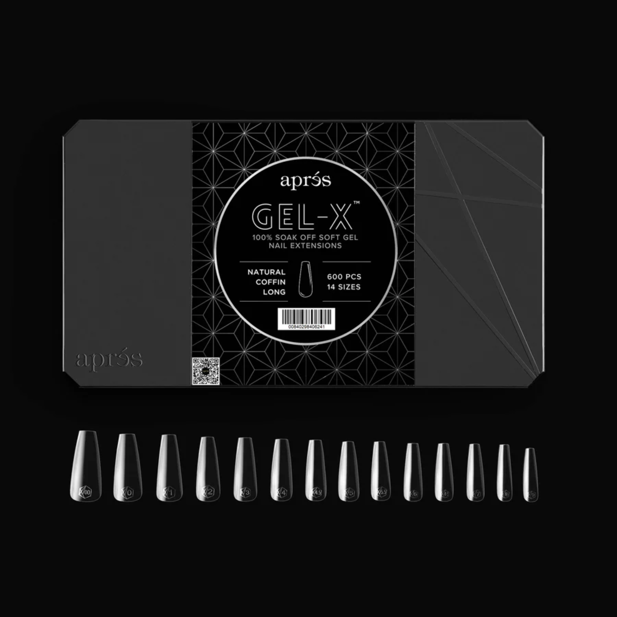 Gel X 2.0 Box of Tips: Natural Coffin - Long (14 Sizes)