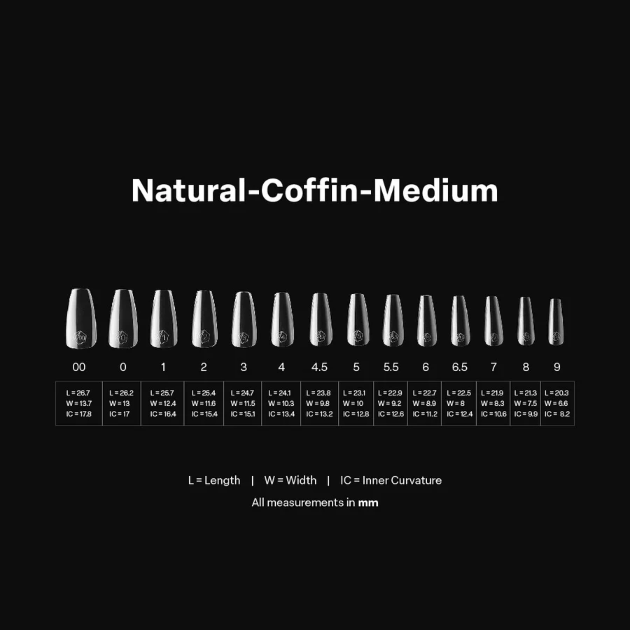Gel X 2.0 Box of Tips: Natural Coffin - Medium (14 Sizes)