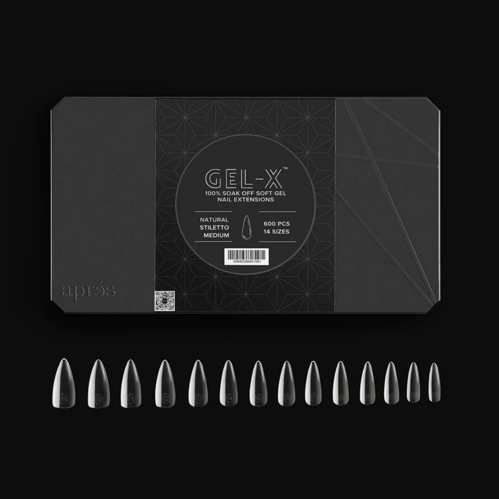Gel X 2.0 Box of Tips: Natural Stiletto - Medium (14 Sizes)