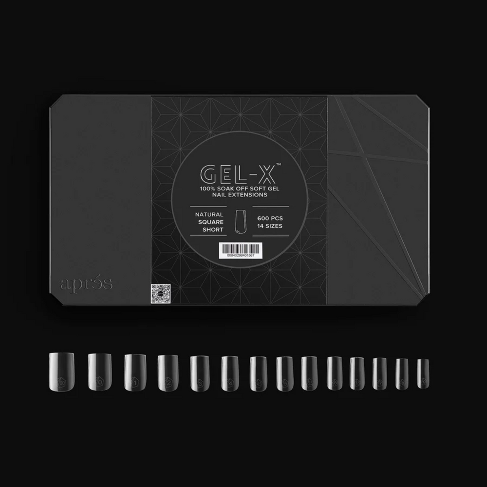 Gel X 2.0 Box of Tips: Natural Square - Short (14 Sizes)