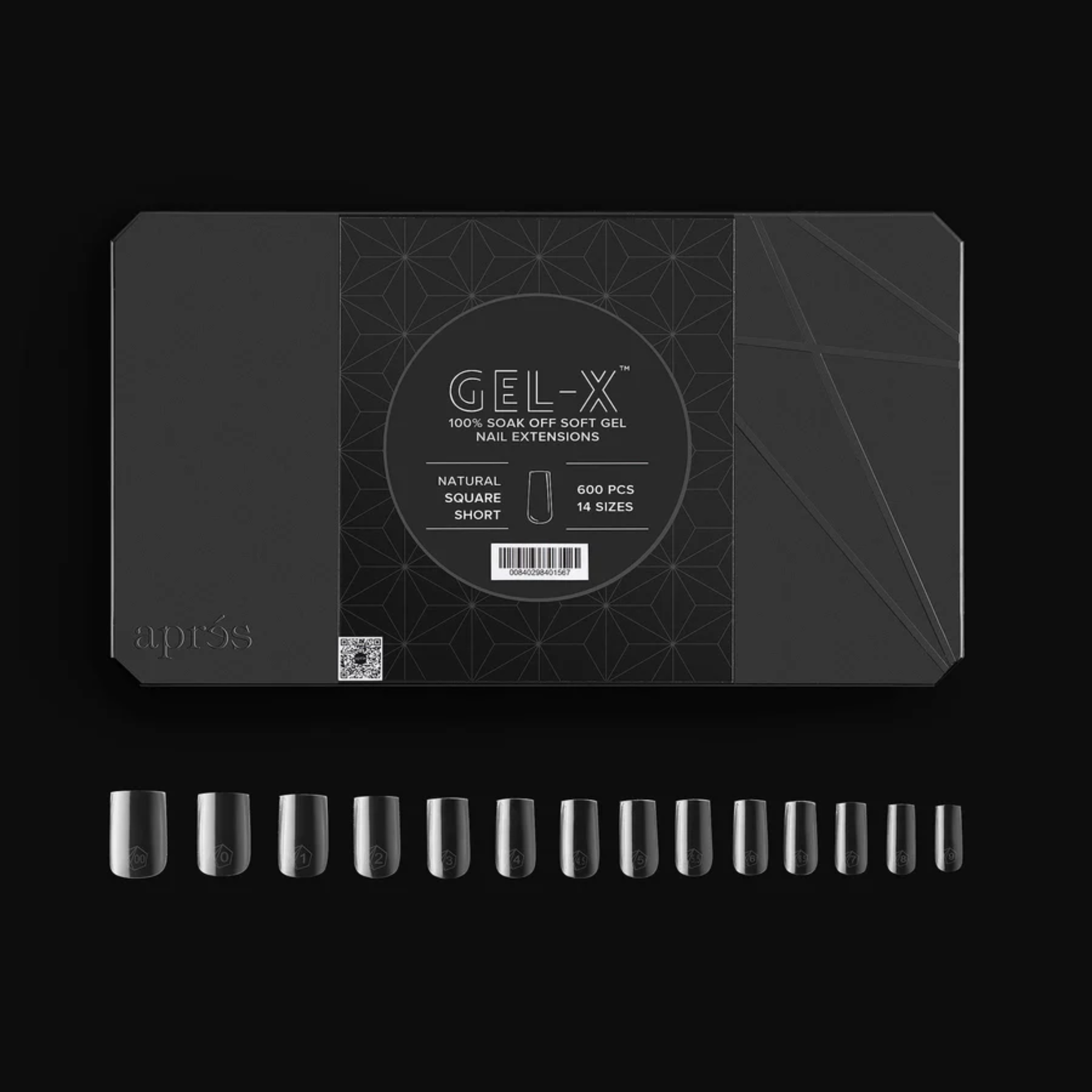 Gel X 2.0 Box of Tips: Natural Square - Short (14 Sizes)