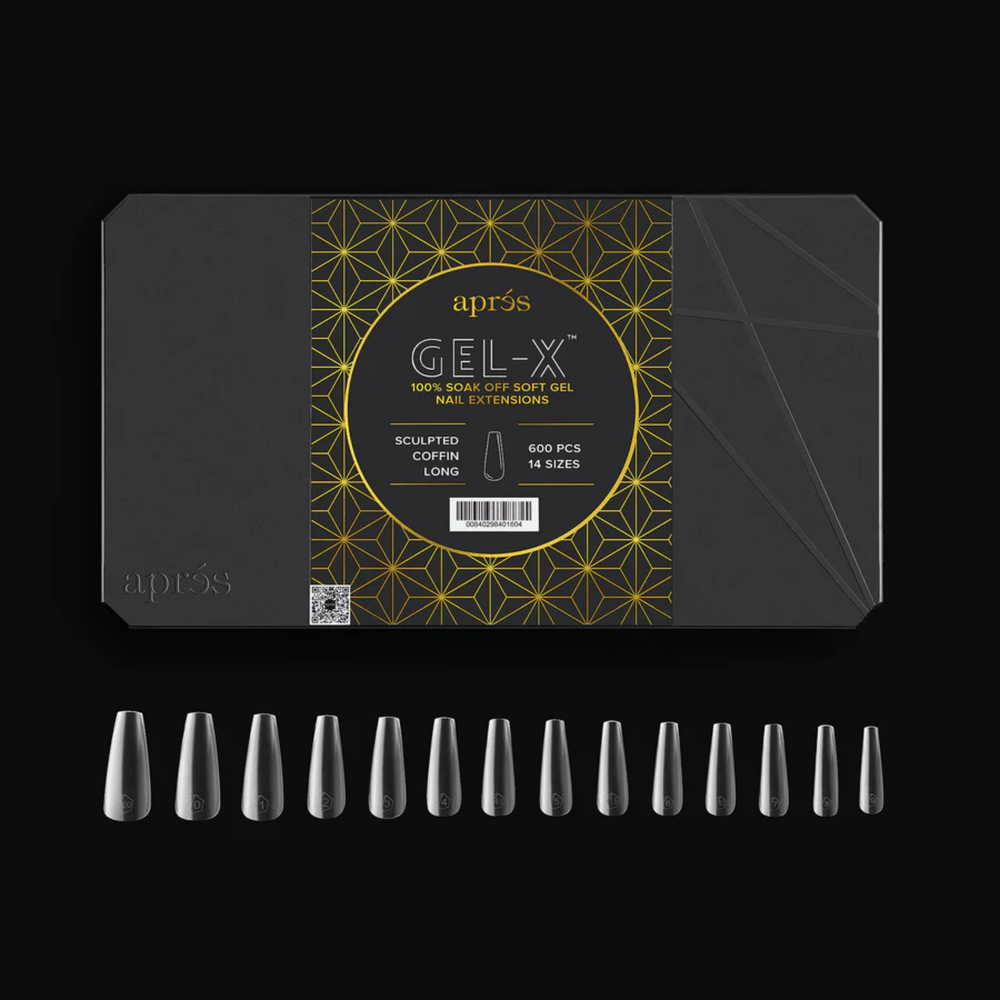 Gel X 2.0 Box of Tips: Sculpted Coffin - Long (14 sizes)