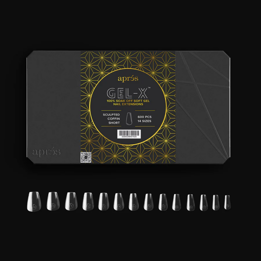 Gel X 2.0 Box of Tips: Sculpted Coffin - Short (14 Sizes)