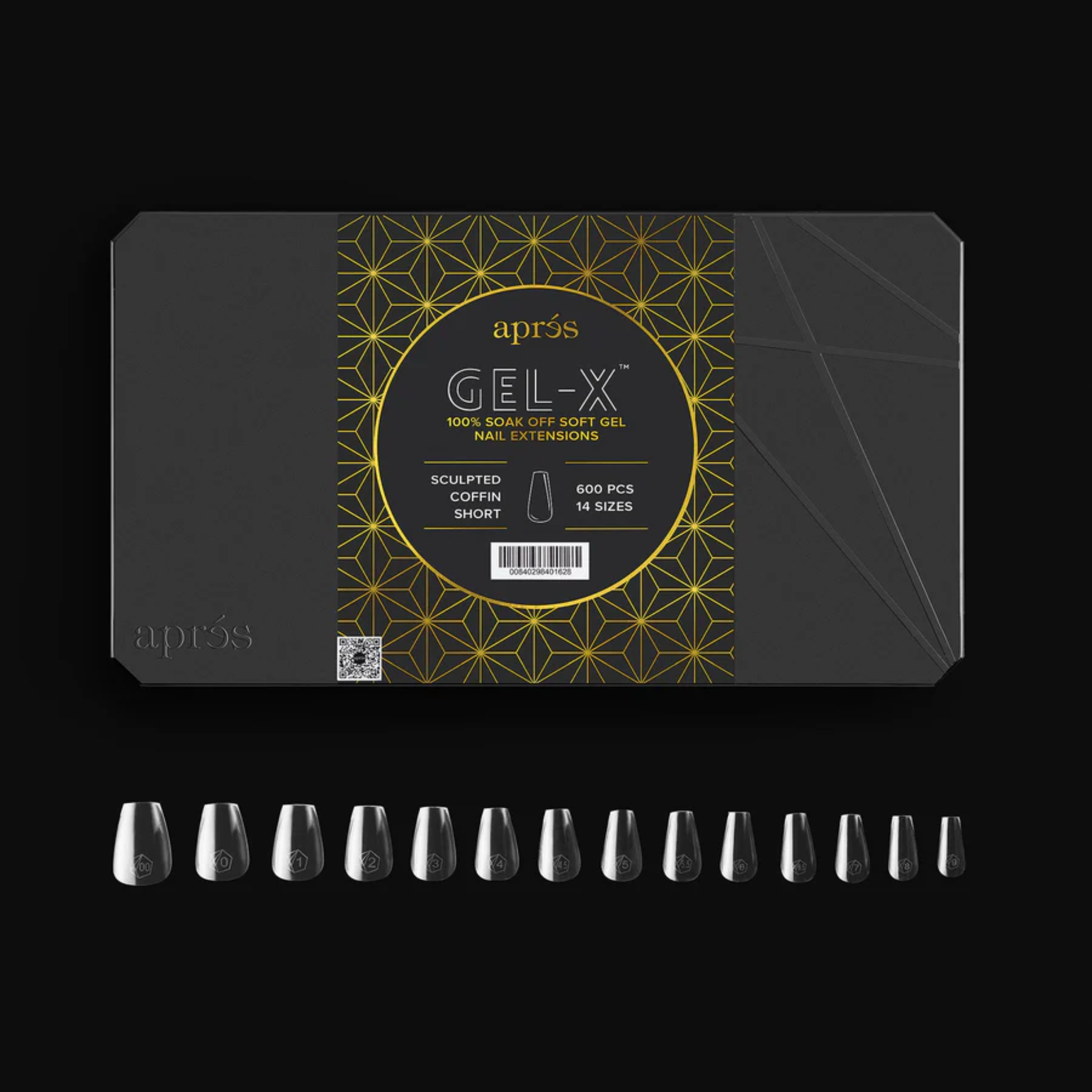 Gel X 2.0 Box of Tips: Sculpted Coffin - Short (14 Sizes)