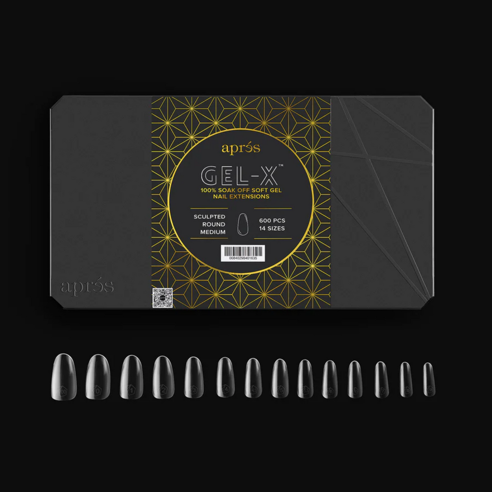 Gel X 2.0 Box of Tips: Sculpted Round - Medium (14 Sizes)