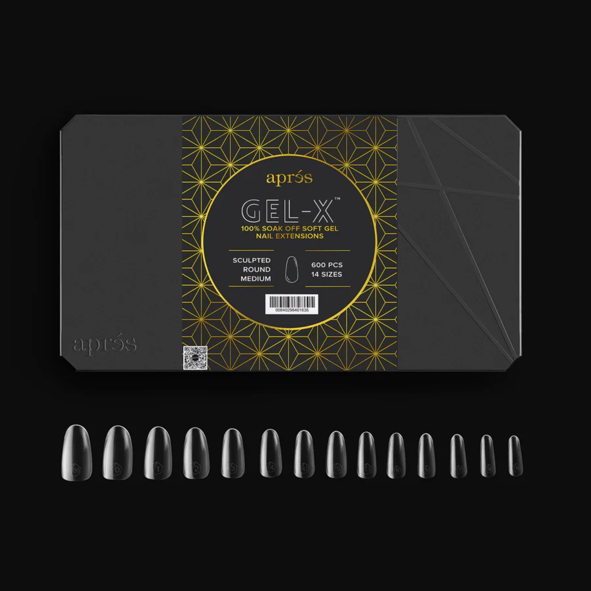 Gel X 2.0 Box of Tips: Sculpted Round - Medium (14 Sizes)