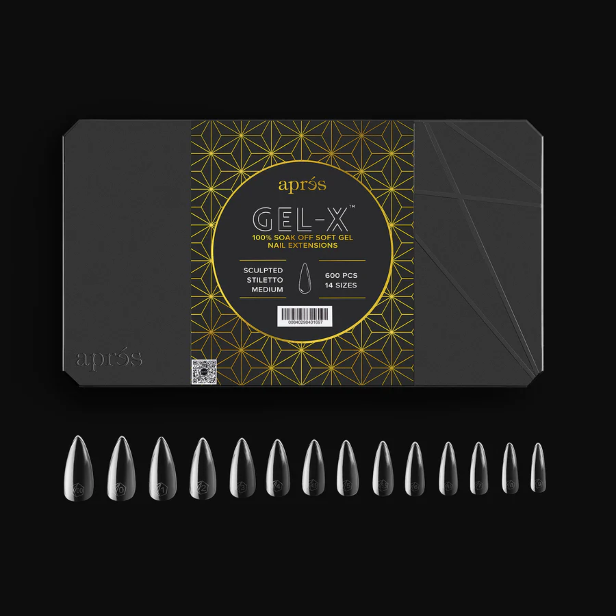 Gel X 2.0 Box of Tips: Sculpted Stiletto - Medium (14 Sizes)