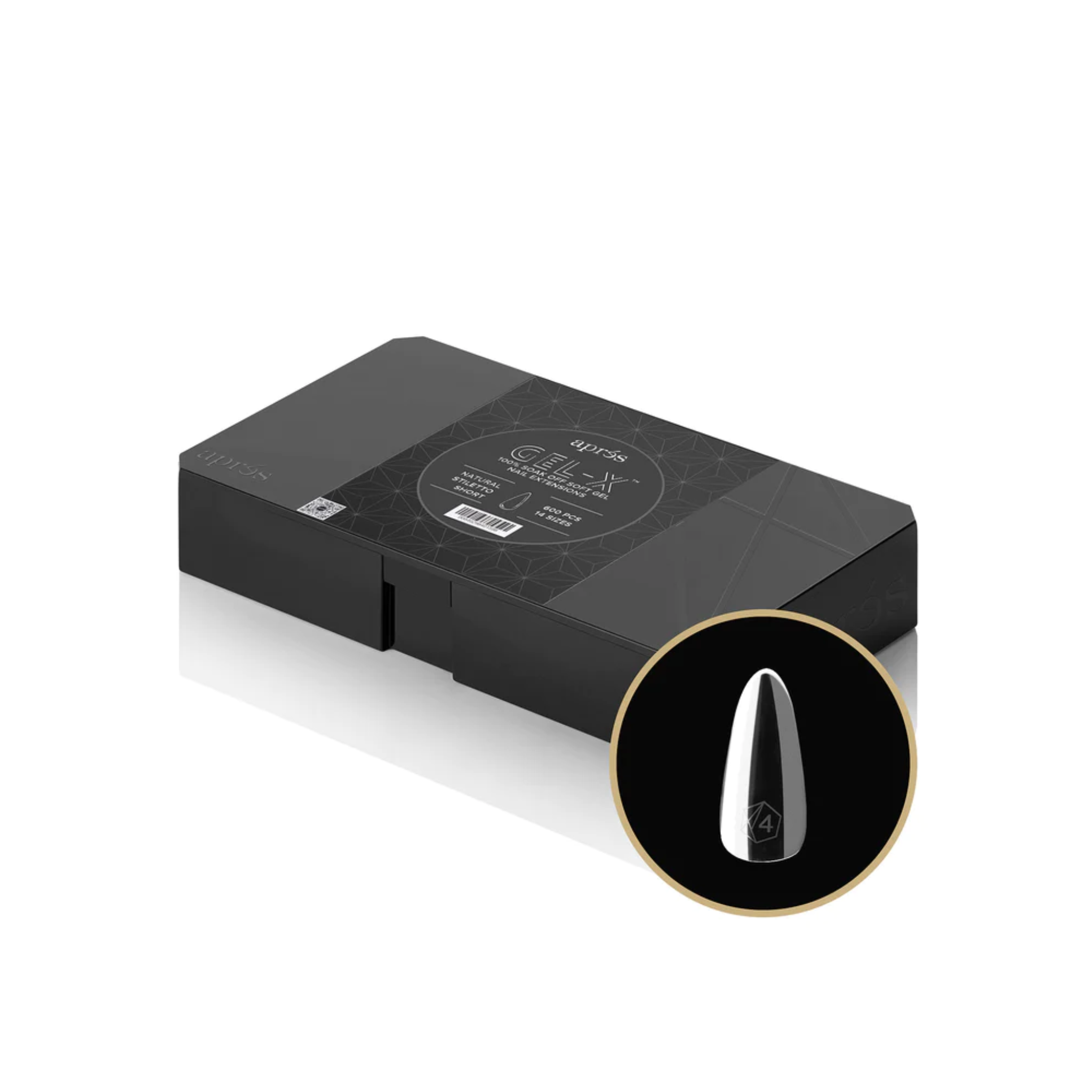 Gel X 2.0 Box of Tips: Natural Stiletto - Short (14 Sizes)