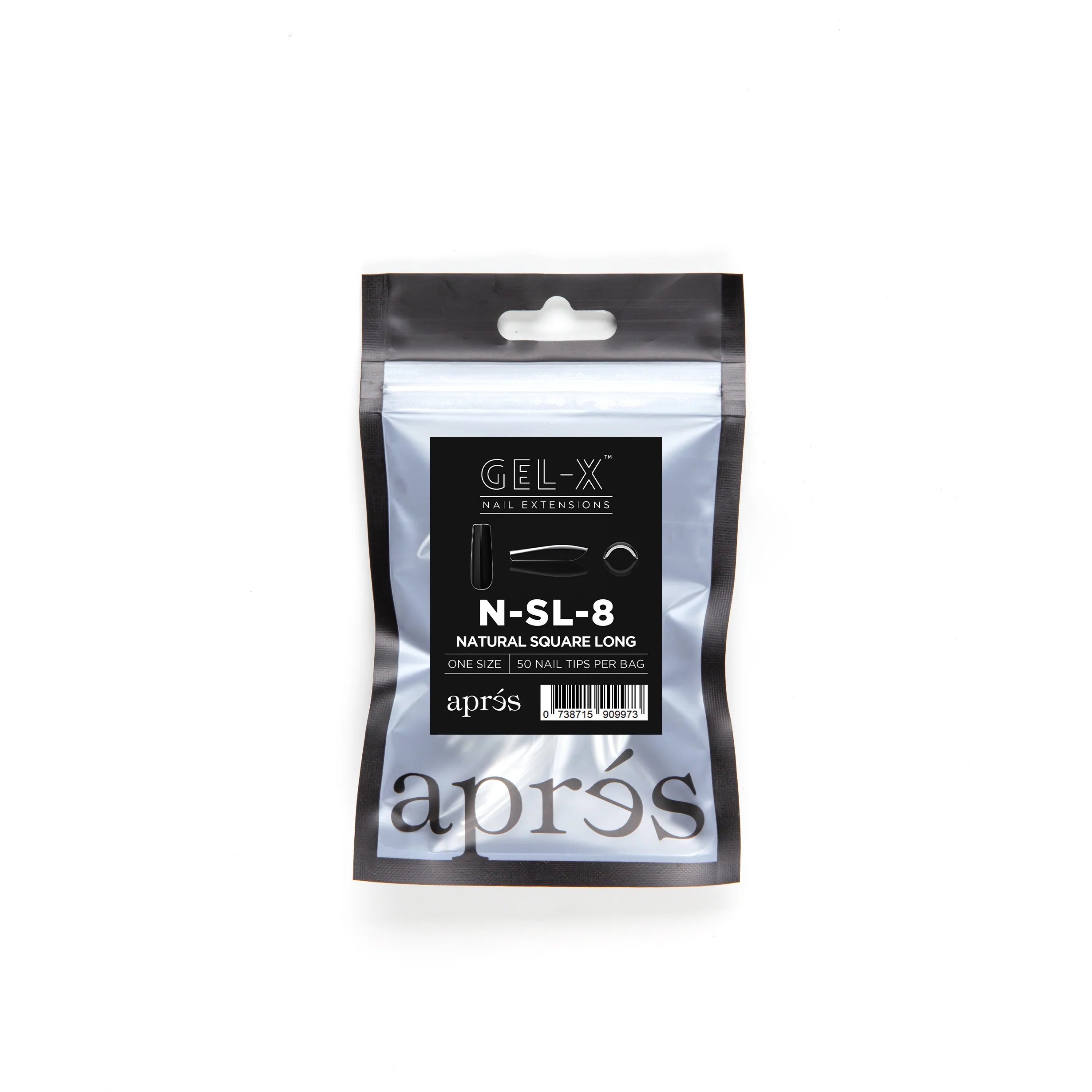 Gel X Tips Refills - Natural Square Long (Size 8 - 50pcs)