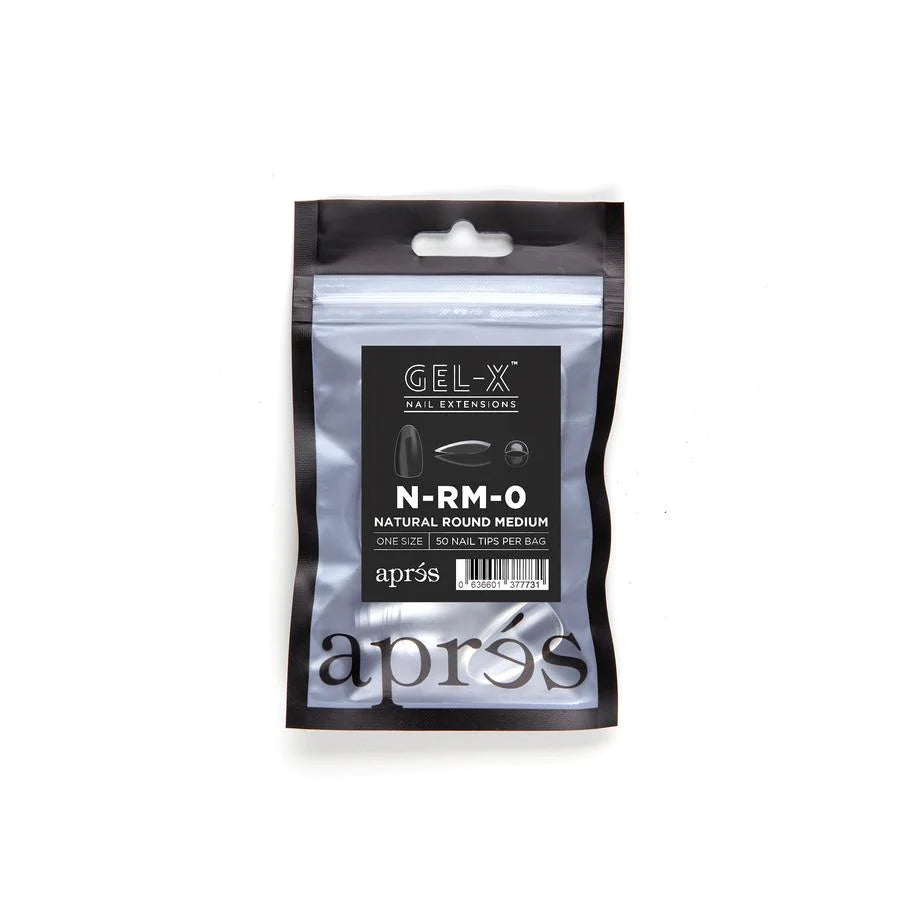 Gel X Tips Refills - Natural Round Medium (Size 0 - 50pcs)