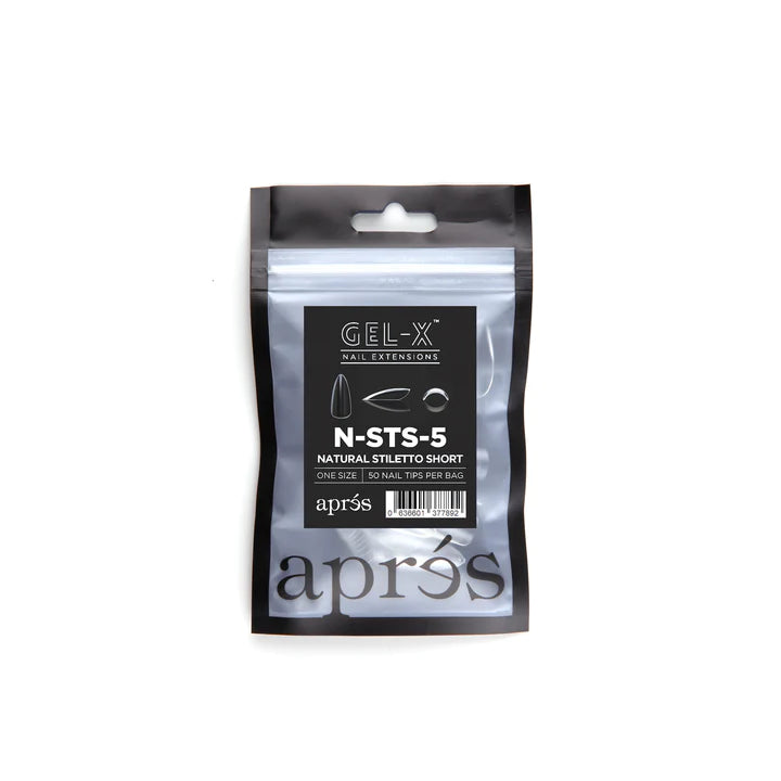 Gel X Tips Refills - Natural Stiletto Short (Size 5 - 50pcs)