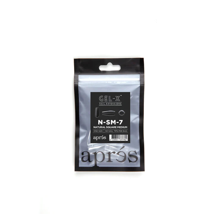 Gel X Tips Refills - Natural Square Medium (Size 7 - 50pcs)