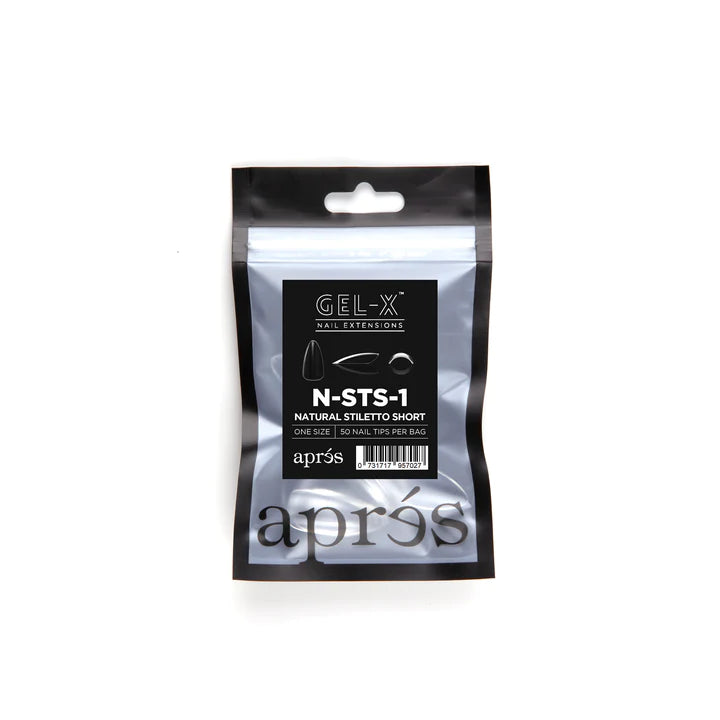 Gel X Tips Refills - Natural Stiletto Short (Size 1 - 50pcs)