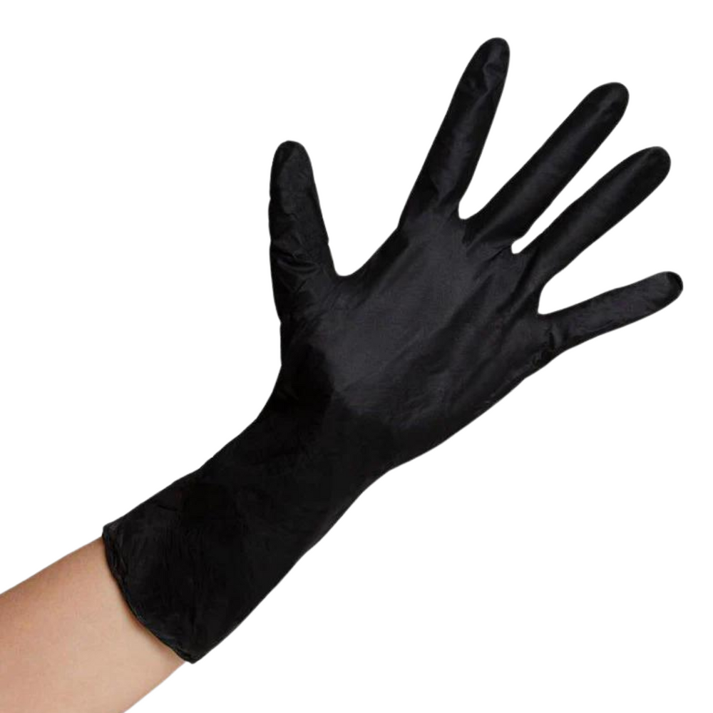 Reusable Black Latex Gloves (Box of 10)