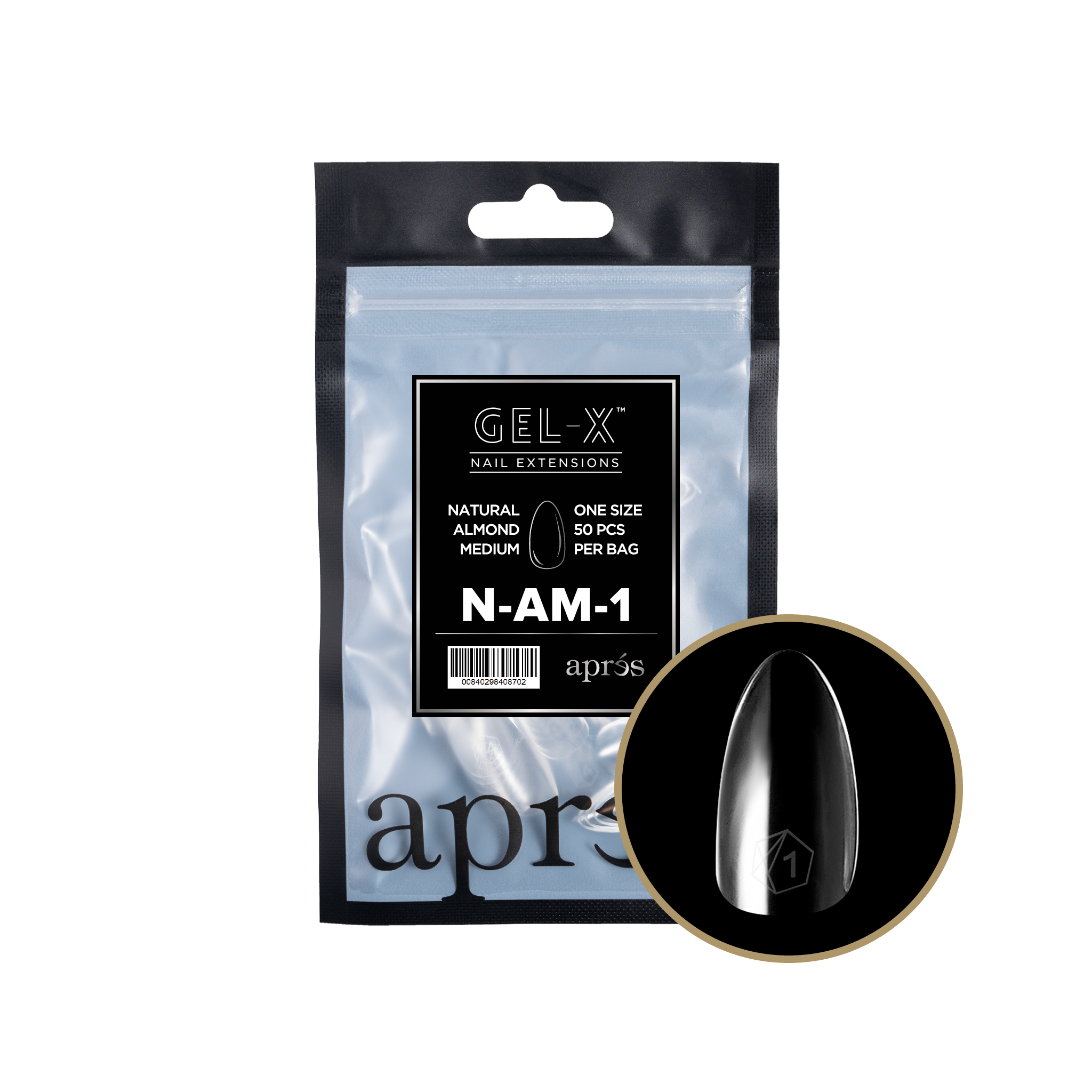 Gel-X 2.0 Natural Almond Medium Refill Bag (Size 1 - 50pcs)