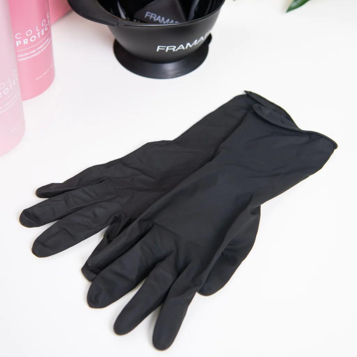 Reusable Black Latex Gloves (Box of 10) Medium