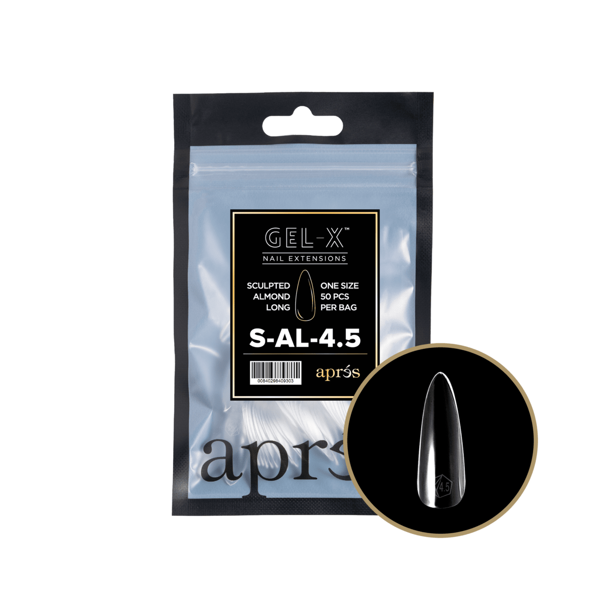 Gel-X 2.0 Sculpted Almond Long Refill Bag (Size 4.5 - 50pcs)