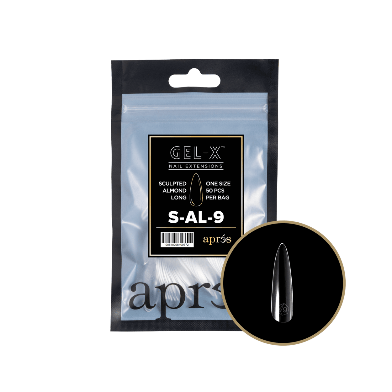 Gel-X 2.0 Sculpted Almond Long Refill Bag (Size 9 - 50pcs)