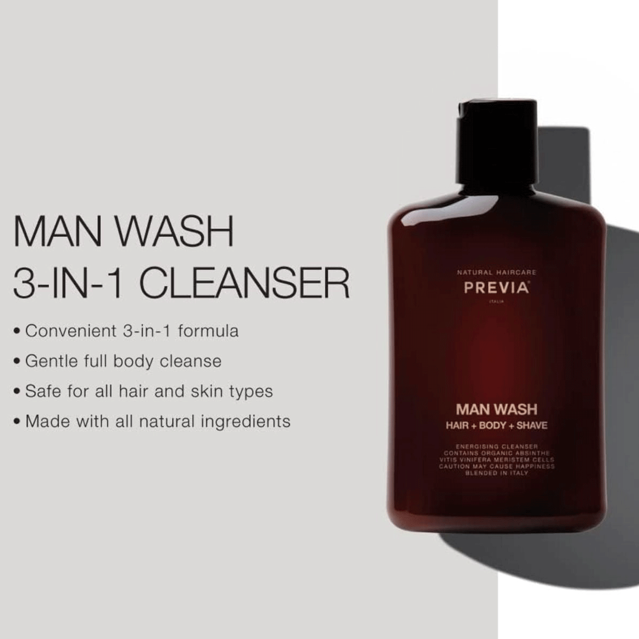 MAN: Hair + Body + Shave - 3-in-1 Wash