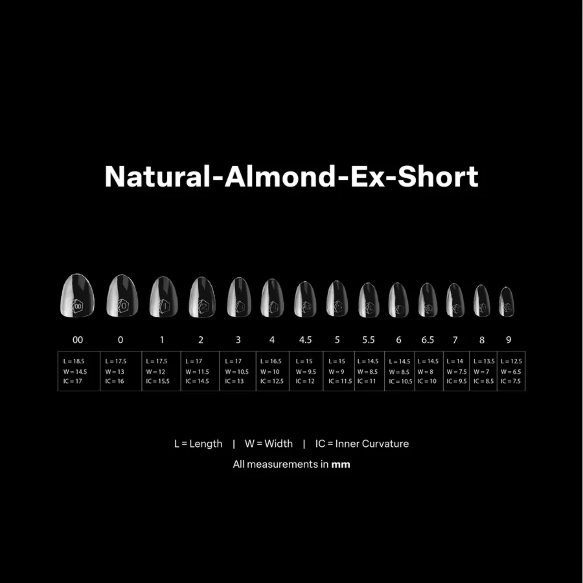 Gel X 2.0 Box of Tips: Natural Almond - Extra Short (14 Sizes)
