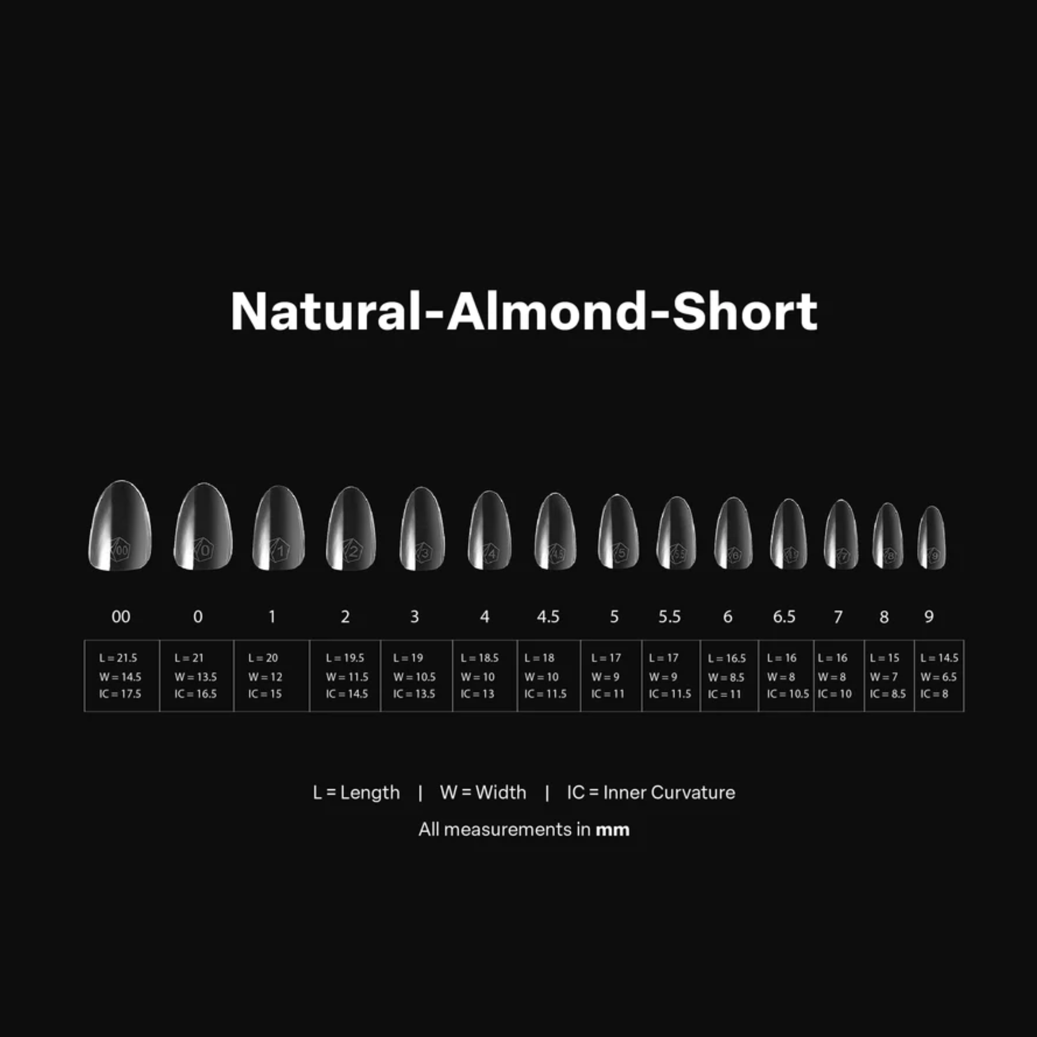 Gel X 2.0 Box of Tips: Natural Almond - Short (14 Sizes)