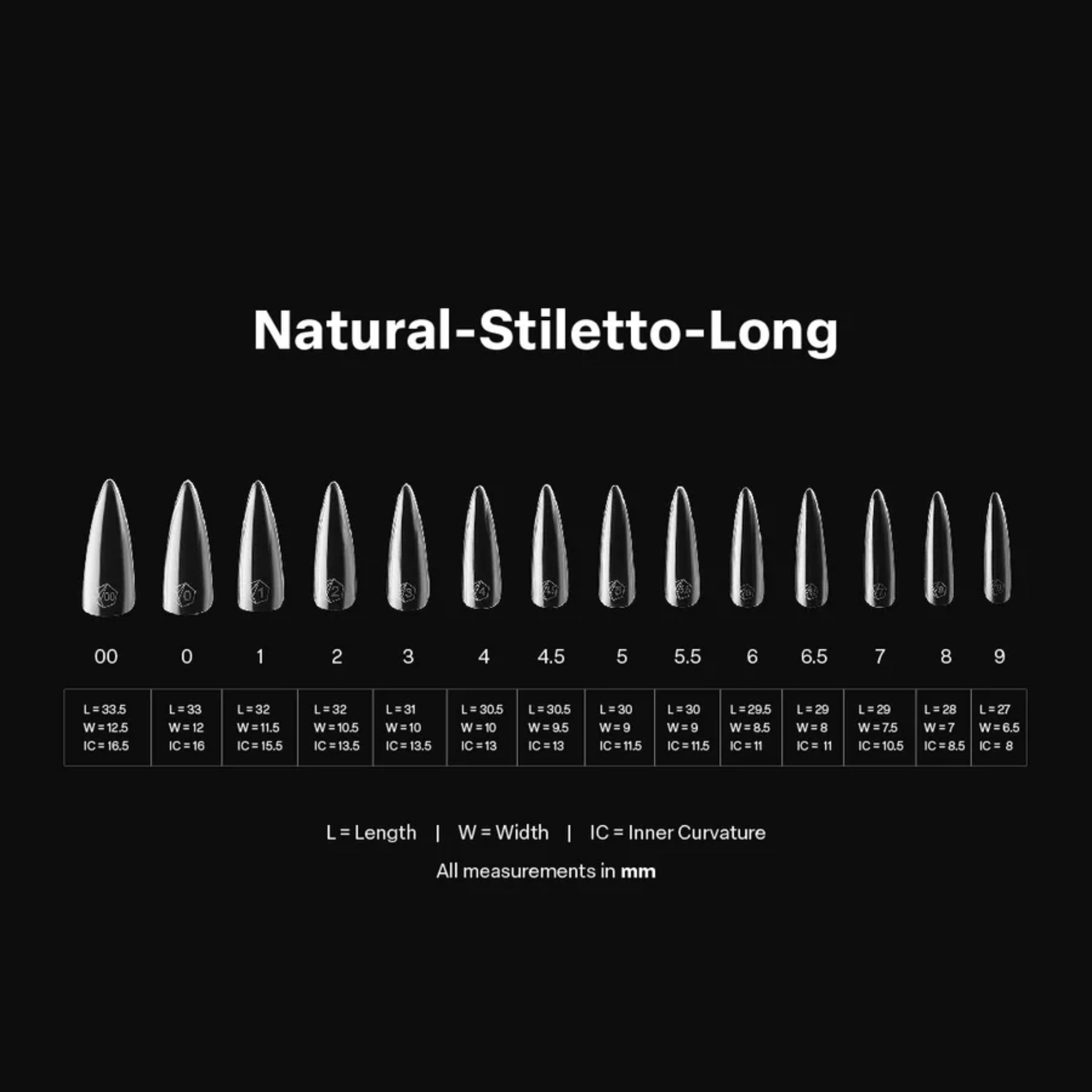 Gel X 2.0 Box of Tips: Natural Stiletto - Long (14 Sizes)