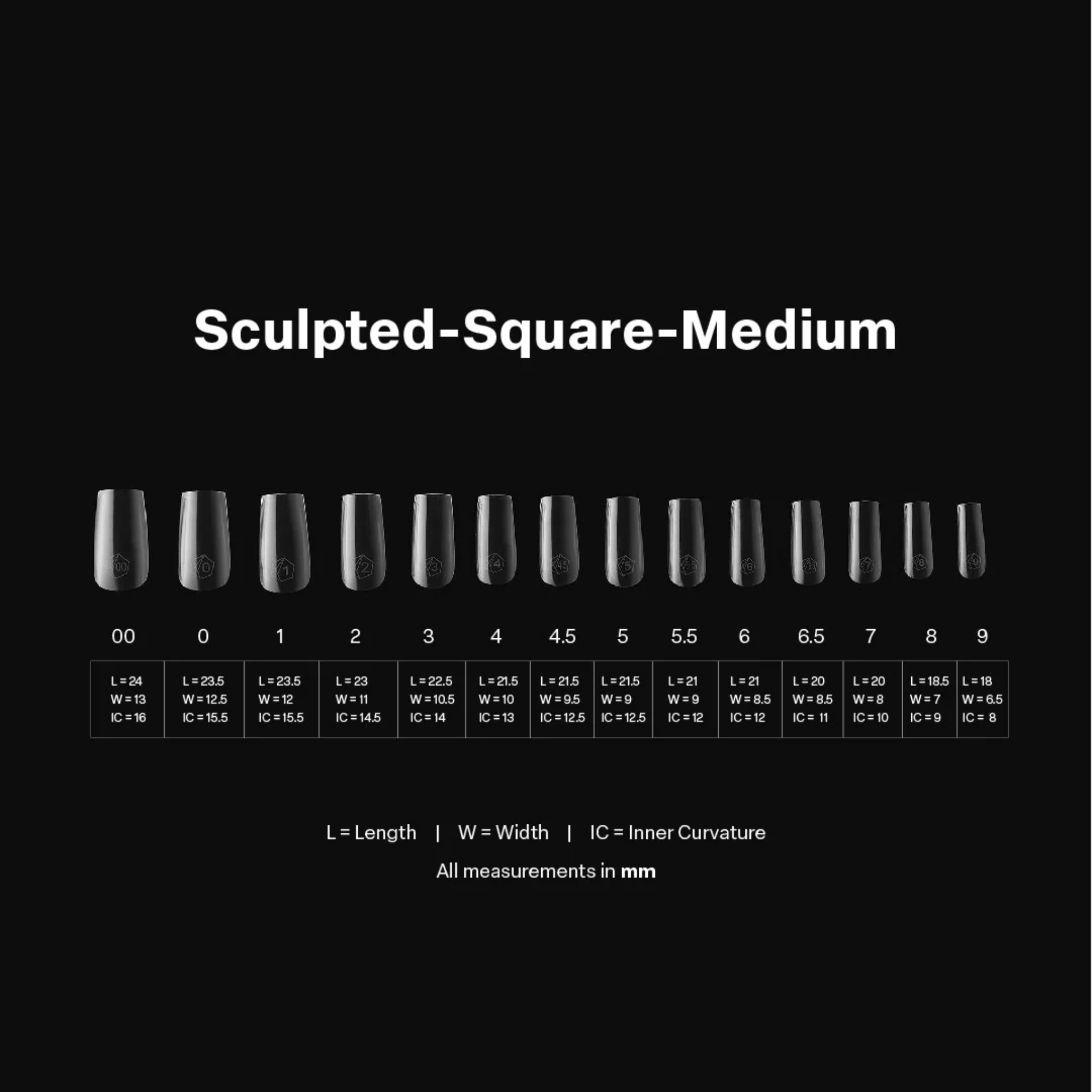 Gel X 2.0 Box of Tips: Sculpted Square - Short (14 Sizes)