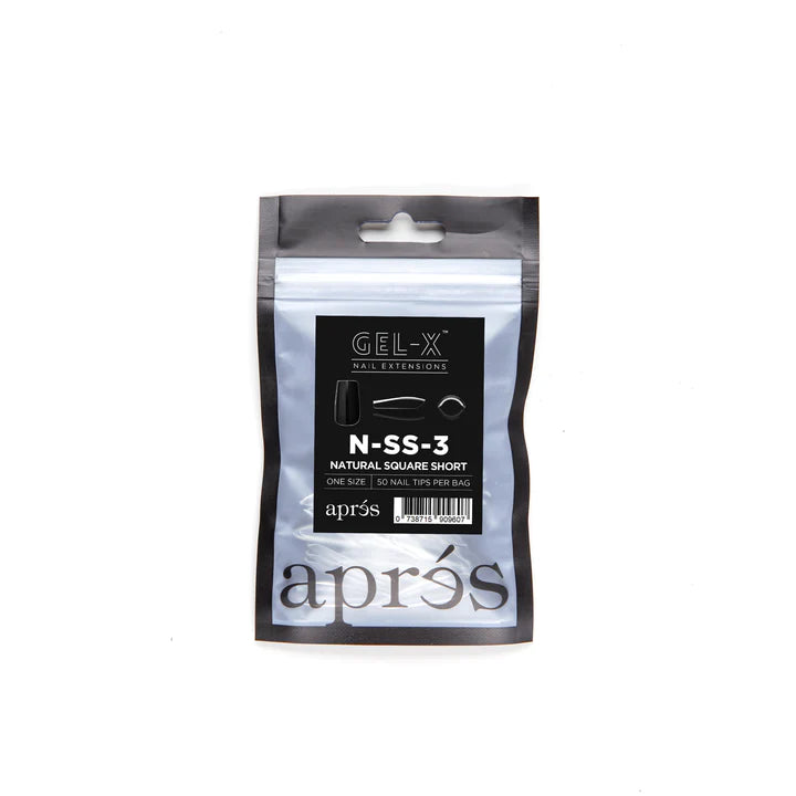 Gel X Tips Refills - Natural Square Short (Size 3 - 50pcs)