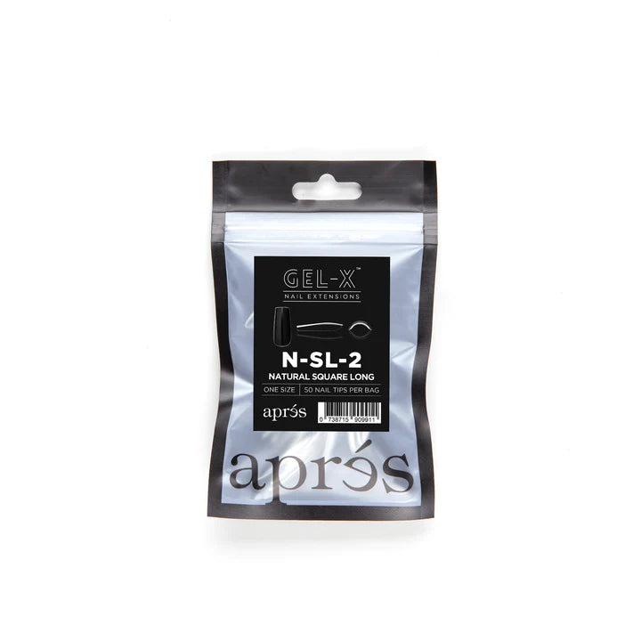 Gel X Tips Refills - Natural Square Long (Size 2 - 50pcs)